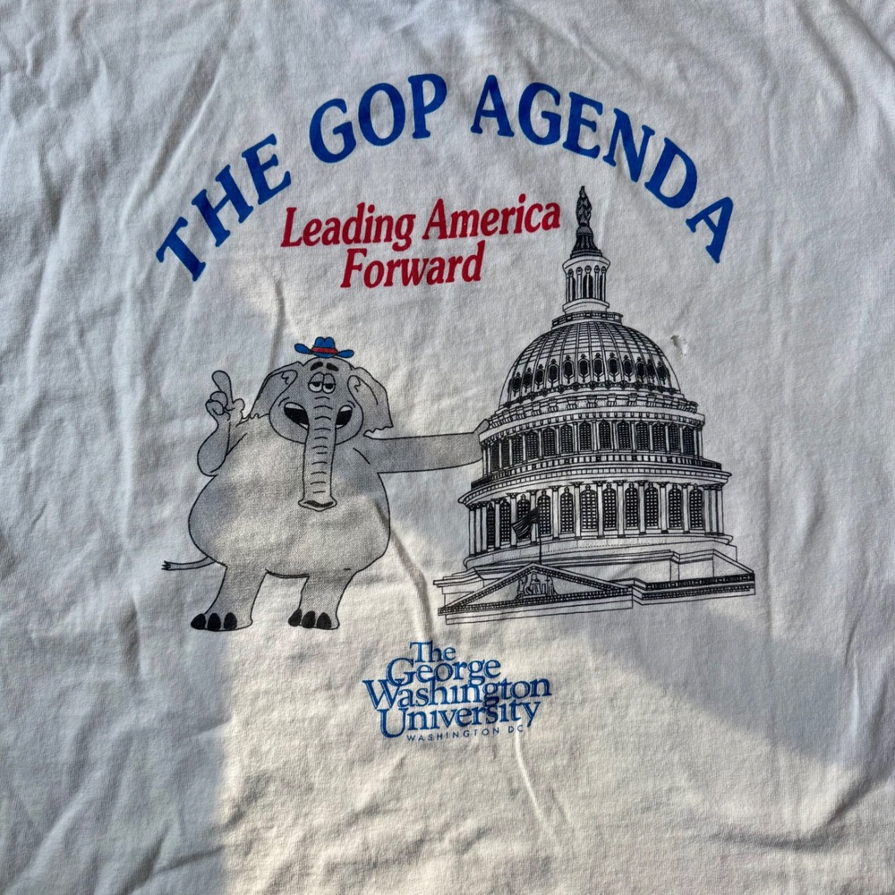Vintage George Washington Univ College‎ Republicans GOP Tee XL Rare